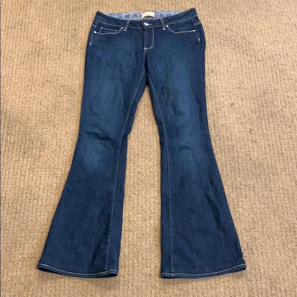 Paige Canyon Flare dark wash jeans